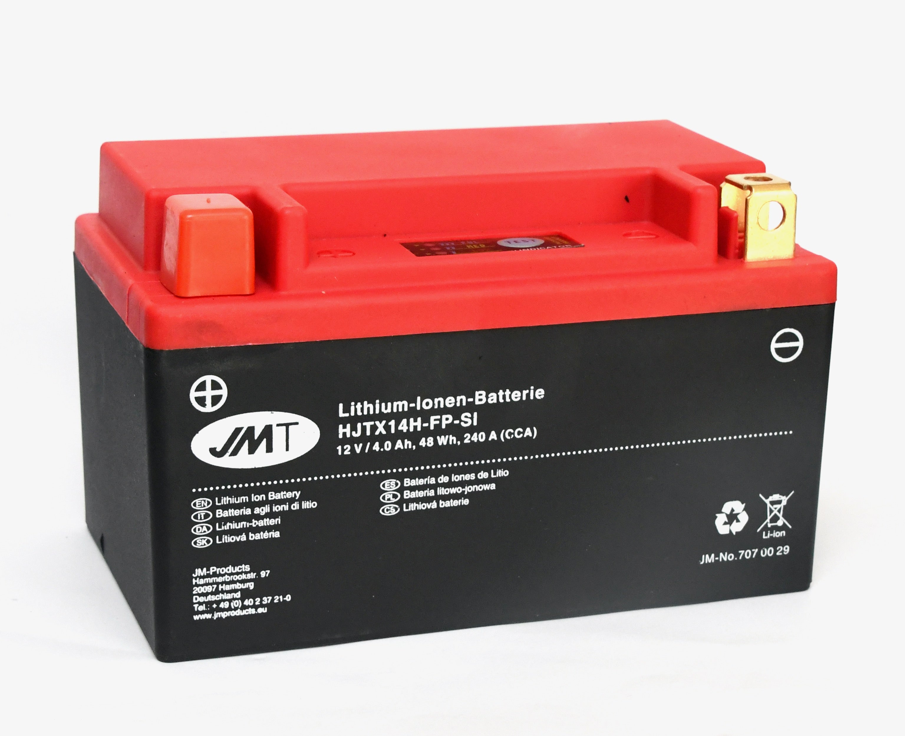 Batterie Lithium Ion 12V 4Ah HJTX14H-FP JMT avec chargeur pour