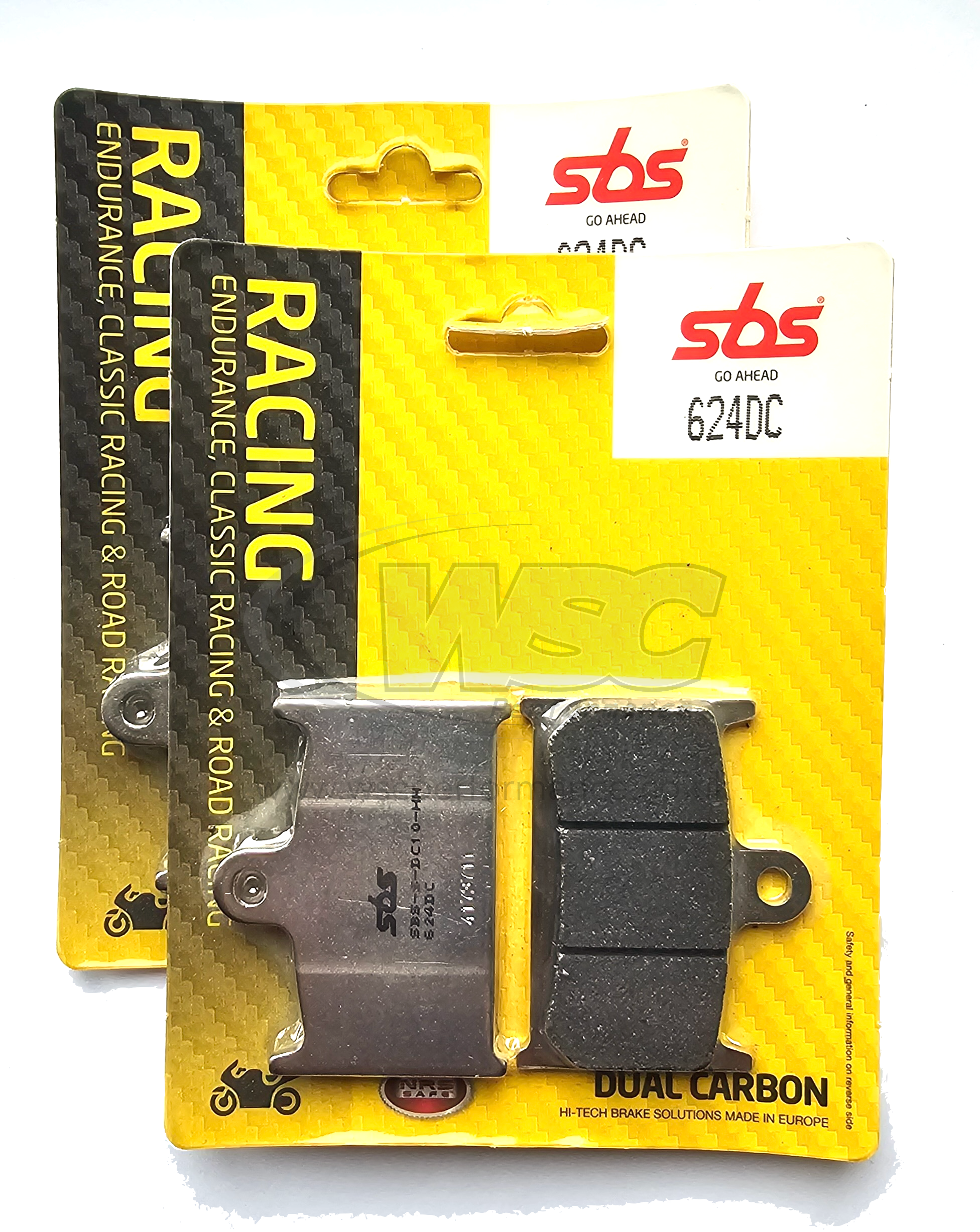 SBS 624DC Dual Carbon Racing Brake Pads (Full Front Set)