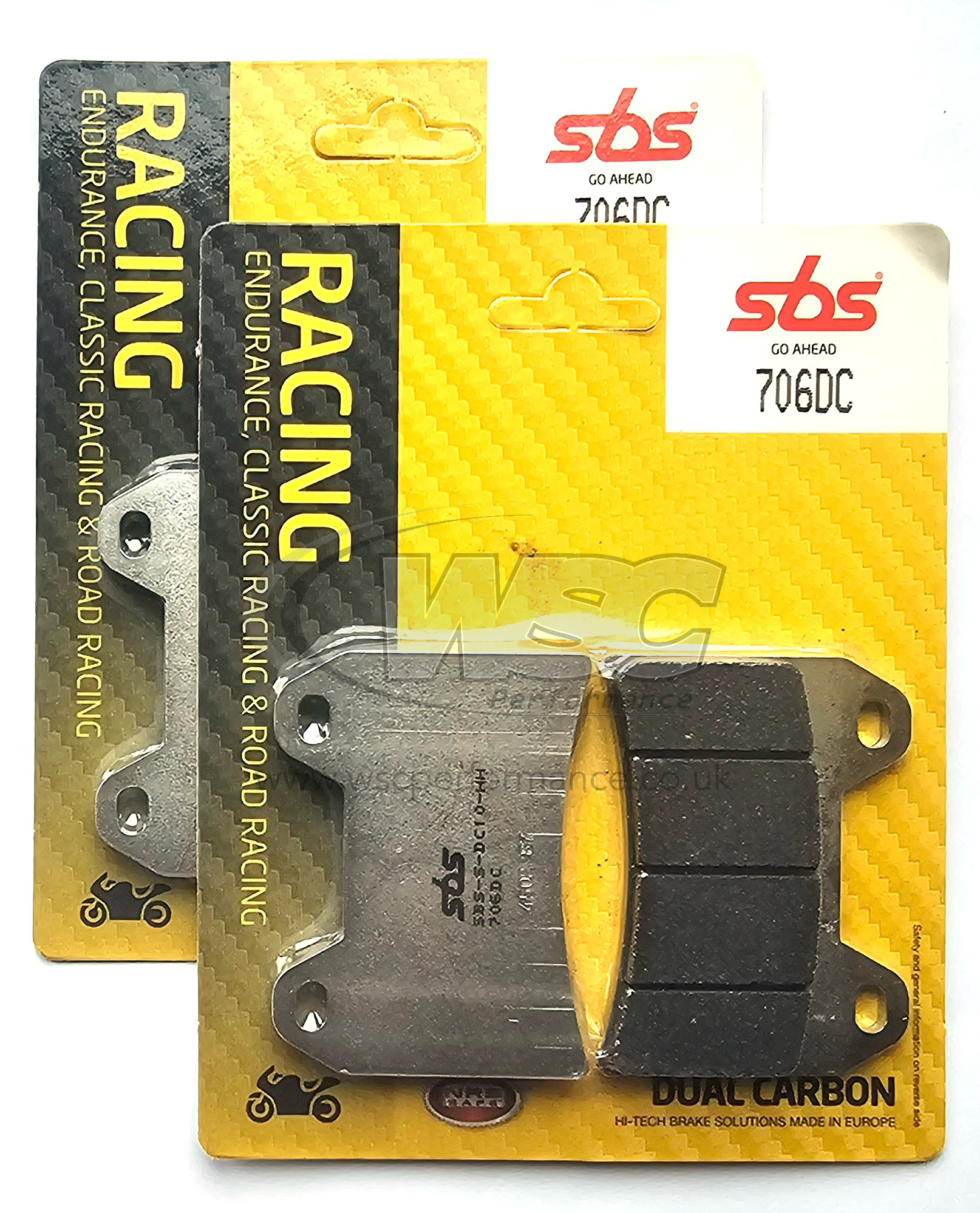 SBS 706DC Dual Carbon Racing Brake Pads (Full Front Set)