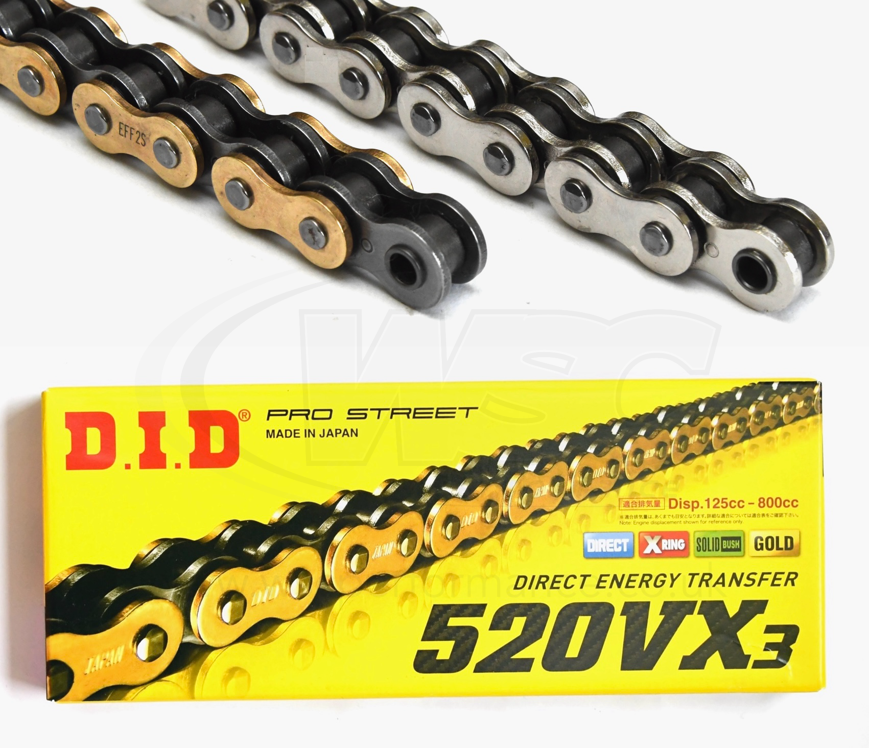 DID 520 VX Pro Street Heavy Duty Chain 108 Links - Choice of Colour - Up to 800cc