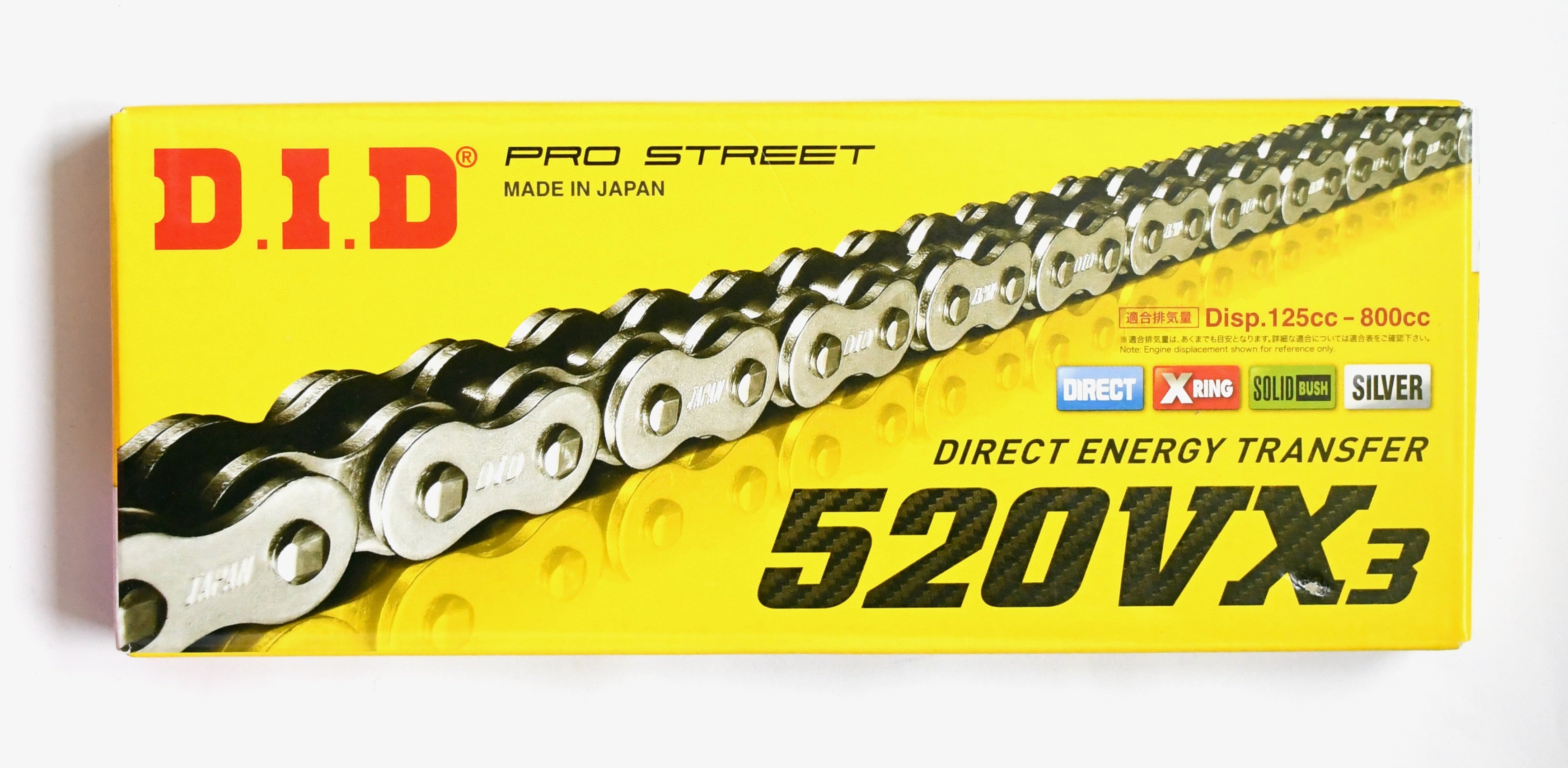 Buy silver DID 520 VX3 Pro Street Heavy Duty Chain - Choice of Colour