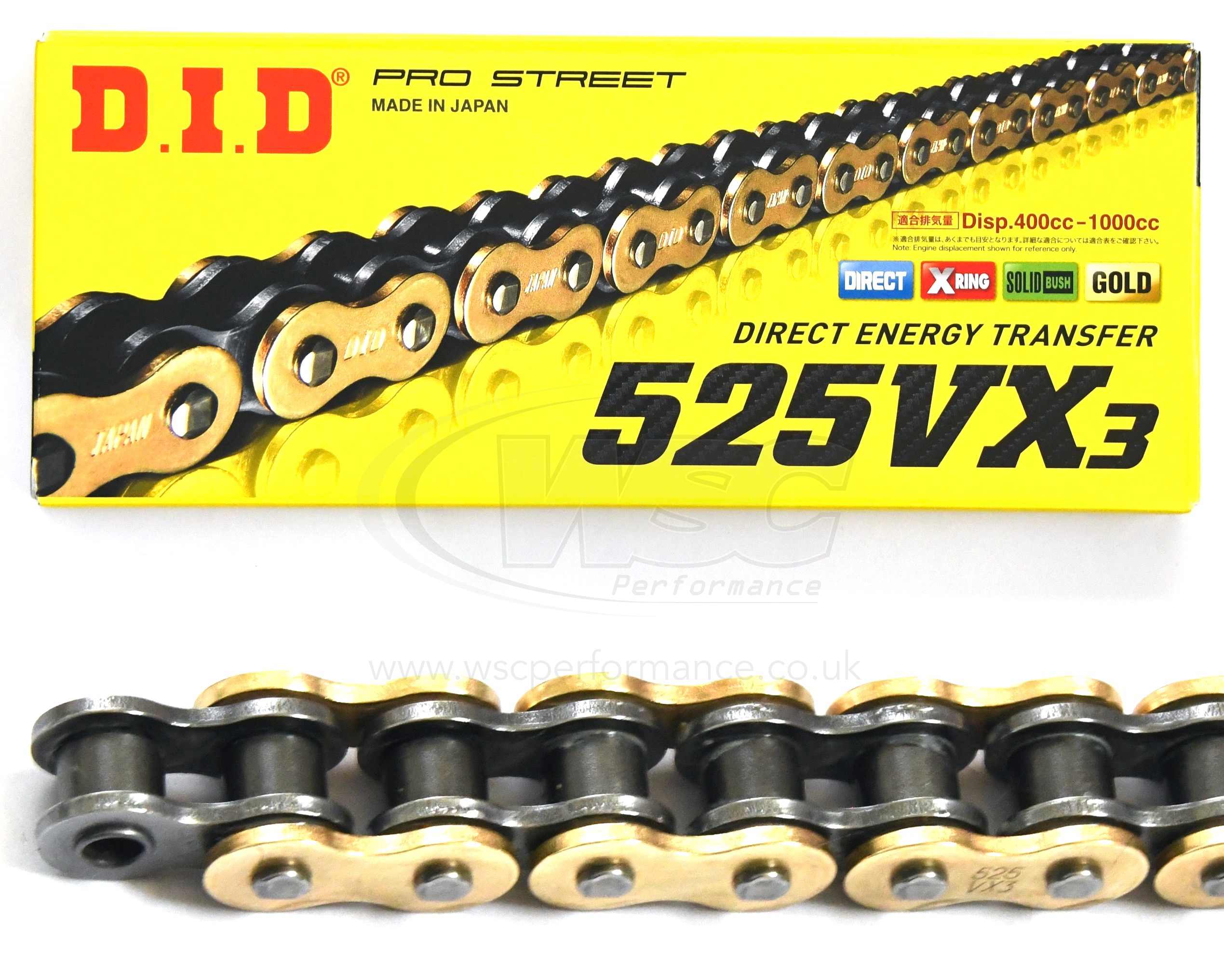 DID 525 VX Pro Street Heavy Duty Chain 100 Links - Choice of Colour