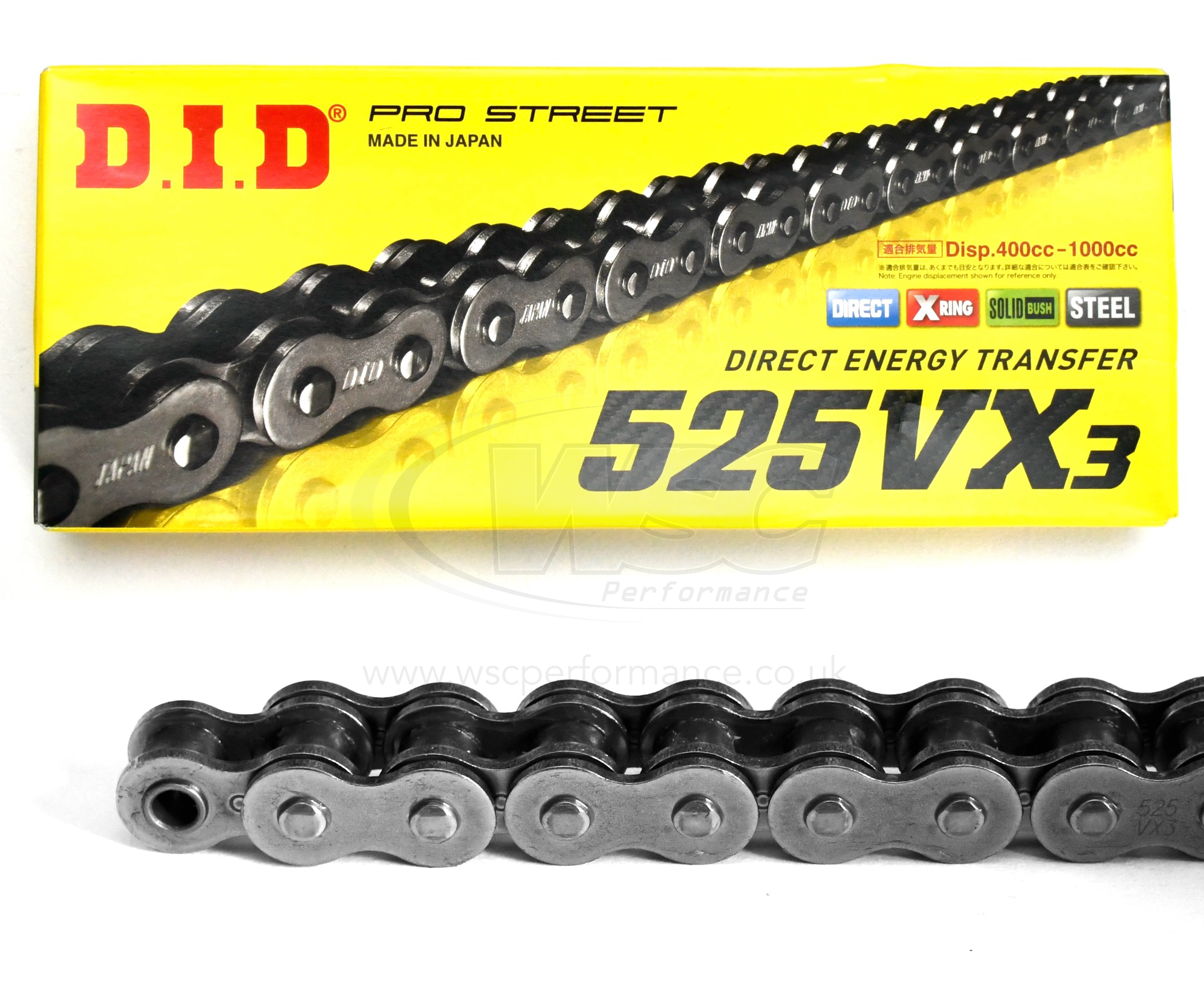 DID 525 VX Pro Street Heavy Duty Chain 100 Links - Choice of Colour