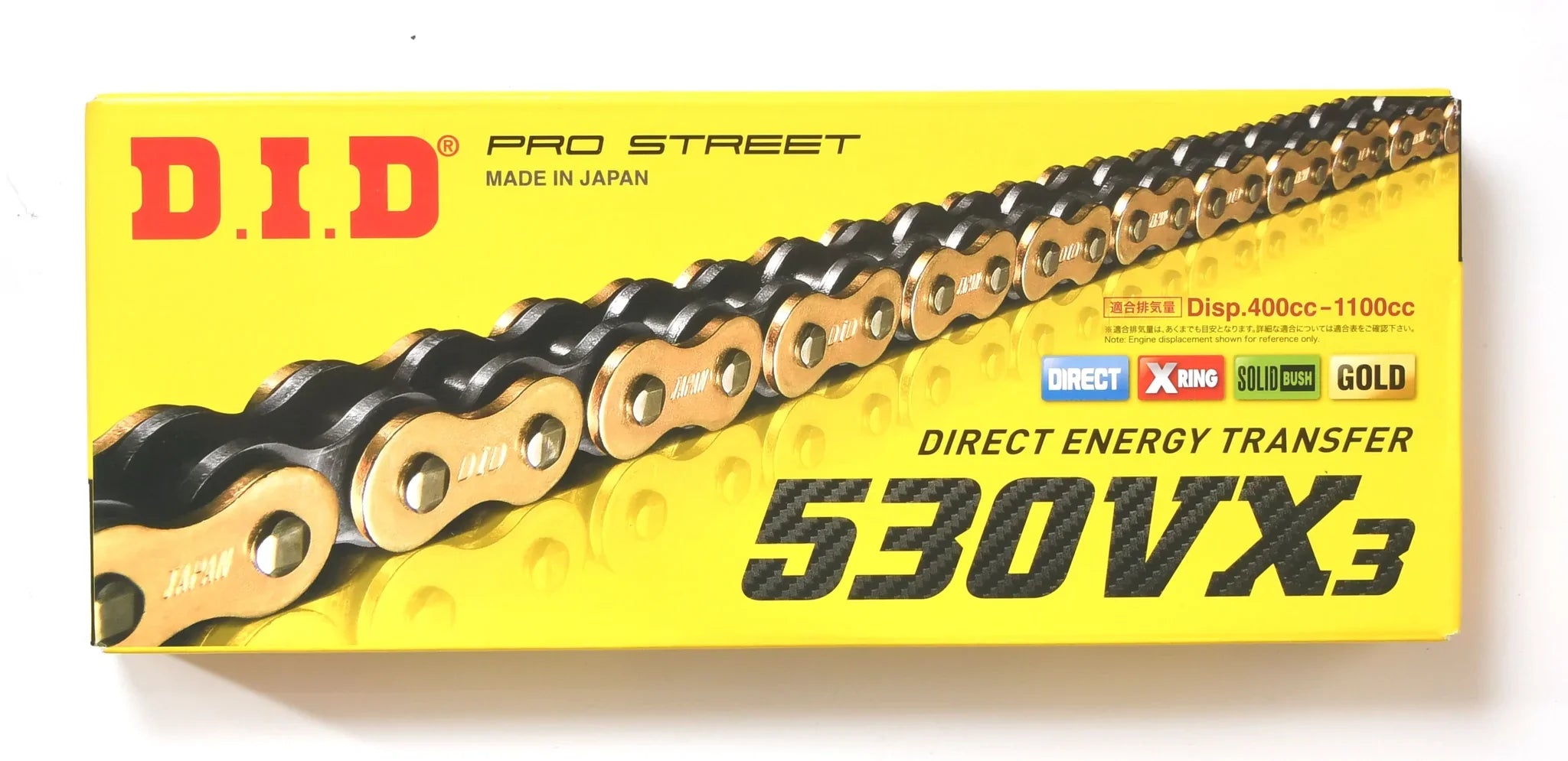 DID 530 VX Pro Street Heavy Duty Chain 108 Links - Gold *Grade A*