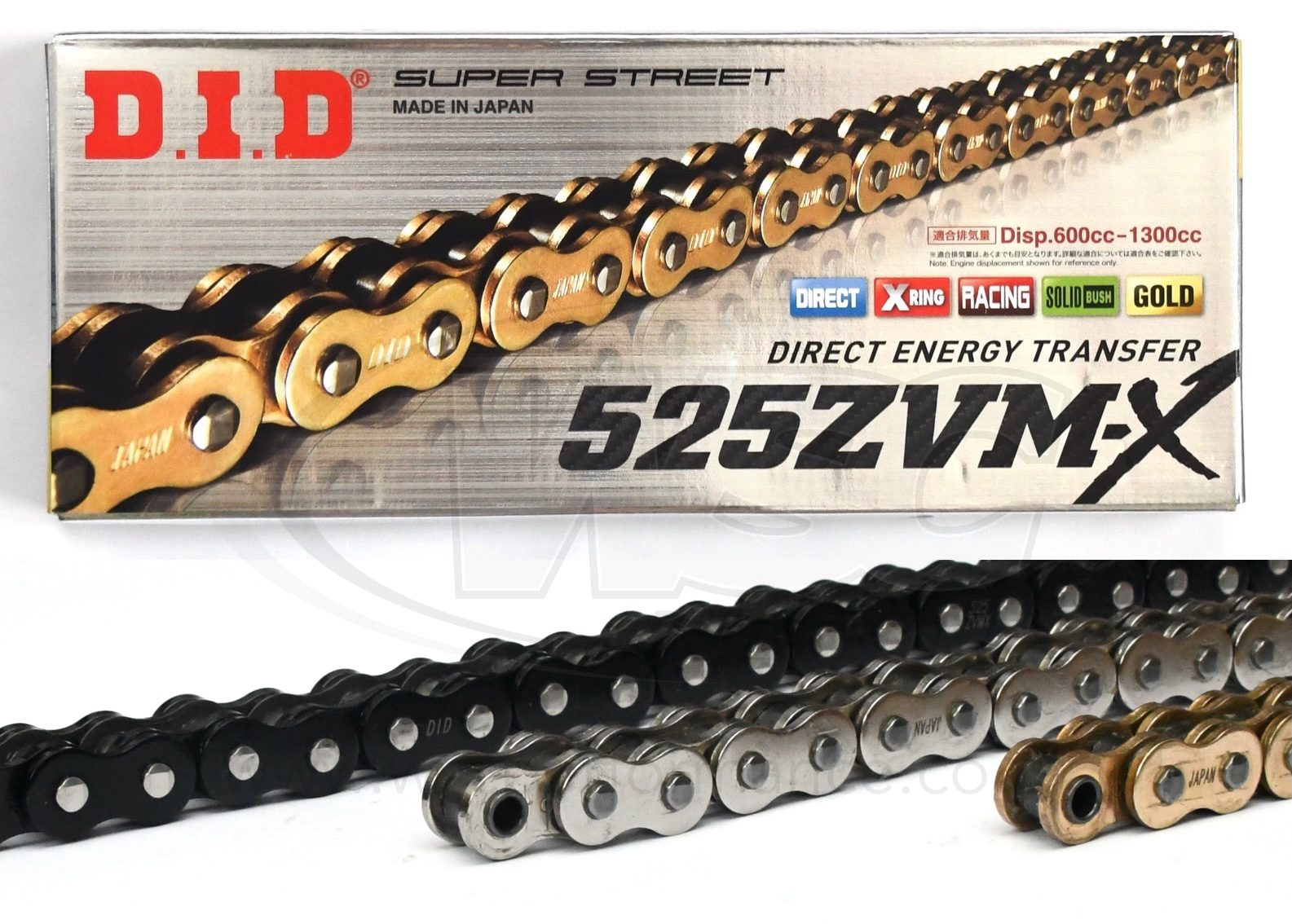 DID 525 ZVM-X Super Street Extra Heavy Duty Chain 118 Links - Choice of Colour - Up to 1300cc