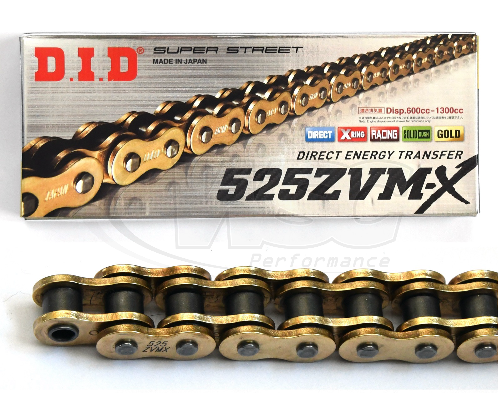 DID 525 ZVM-X Super Street Extra Heavy Duty Chain 112 Links - Choice of Colour - Up to 1300cc