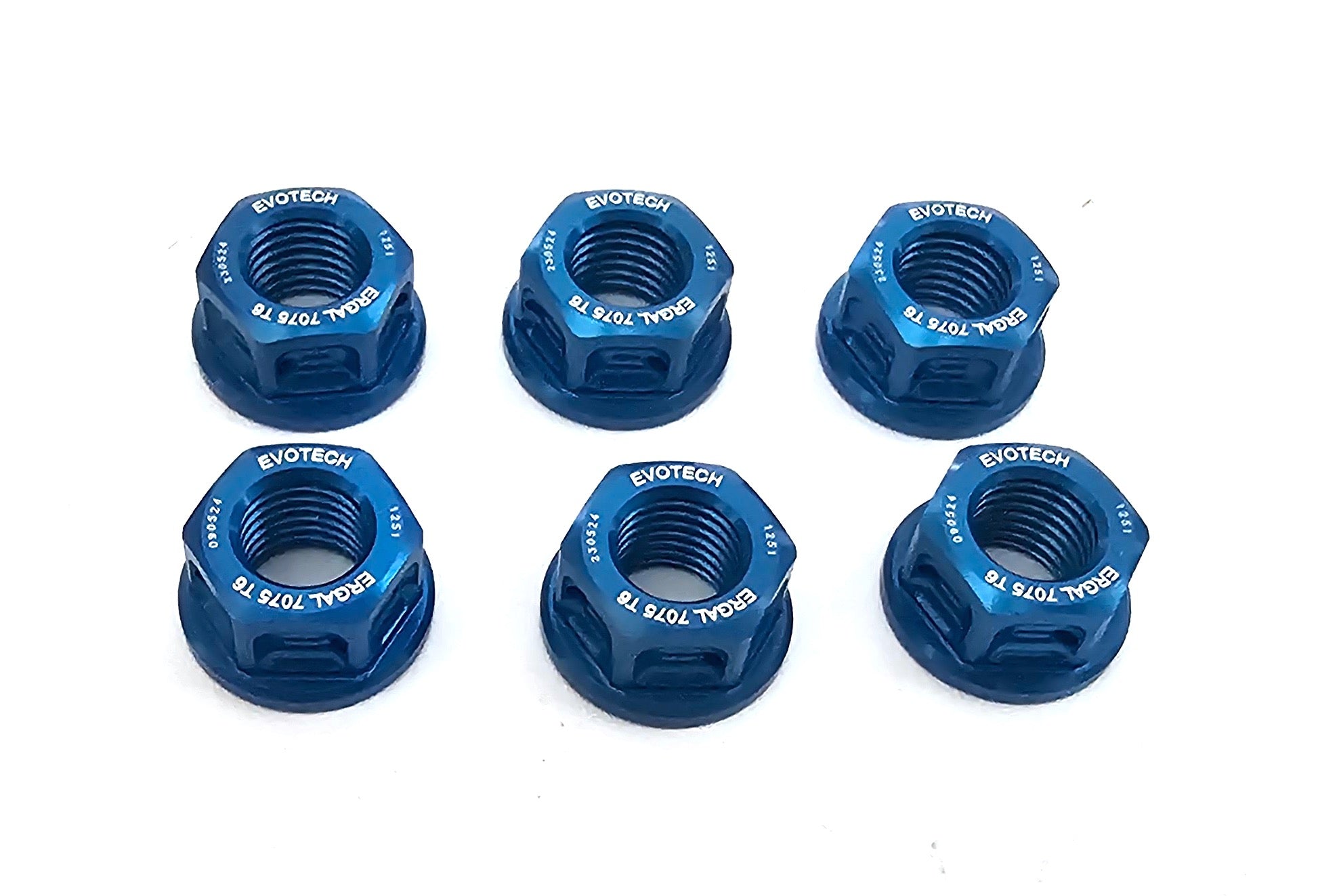 Buy blue Evotech Aluminium M10 Sprocket Nut 10mm x 1.25mm (6 Pack)