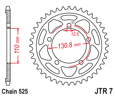 JT Steel Sprocket JTR7.45BK