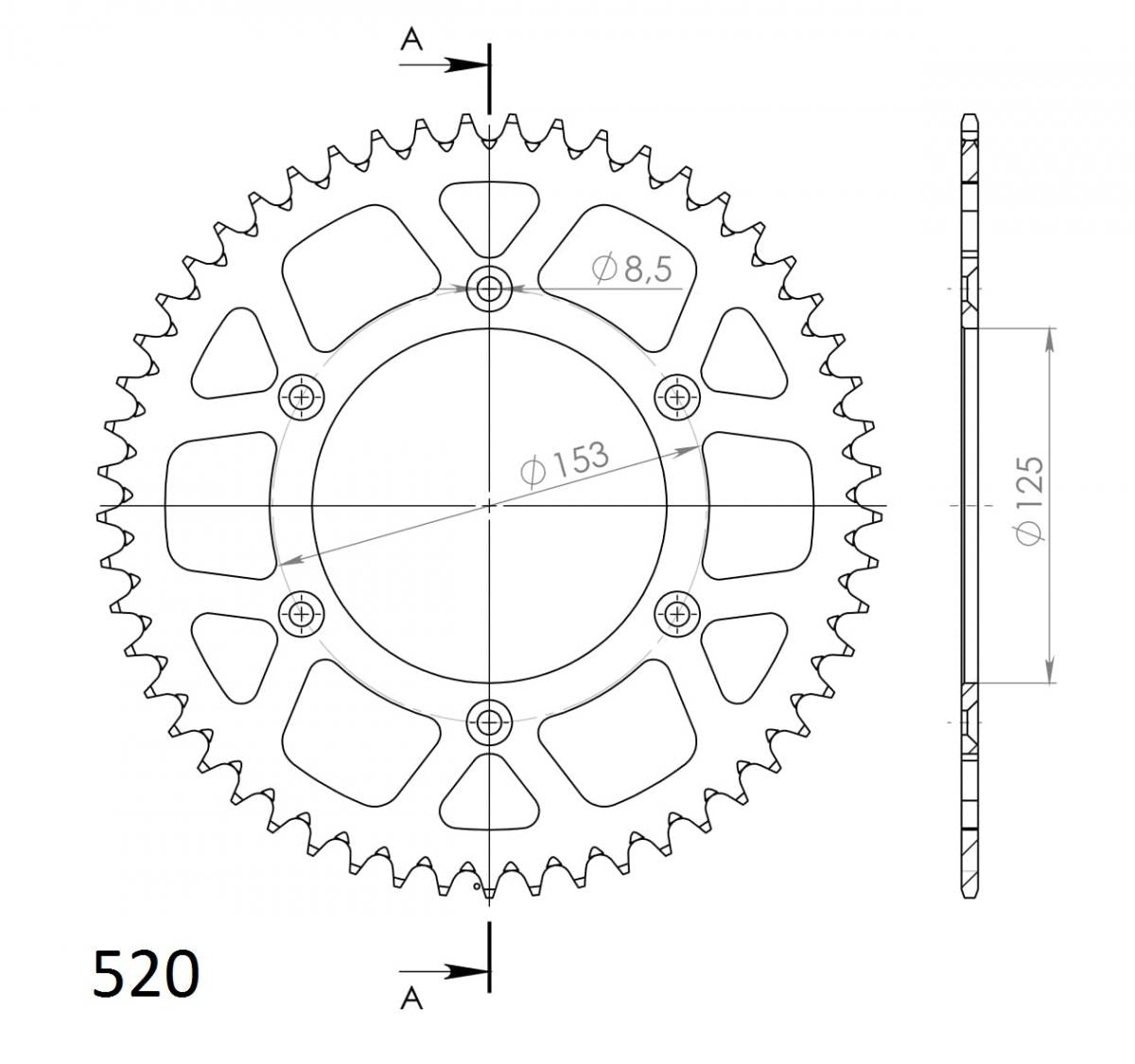 Buy black Supersprox Aluminium Rear Sprocket RAL-210:48