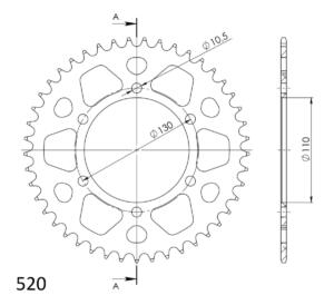 Supersprox Aluminium Rear Sprocket RAL-486:41 - 41 Tooth - 520 Pitch