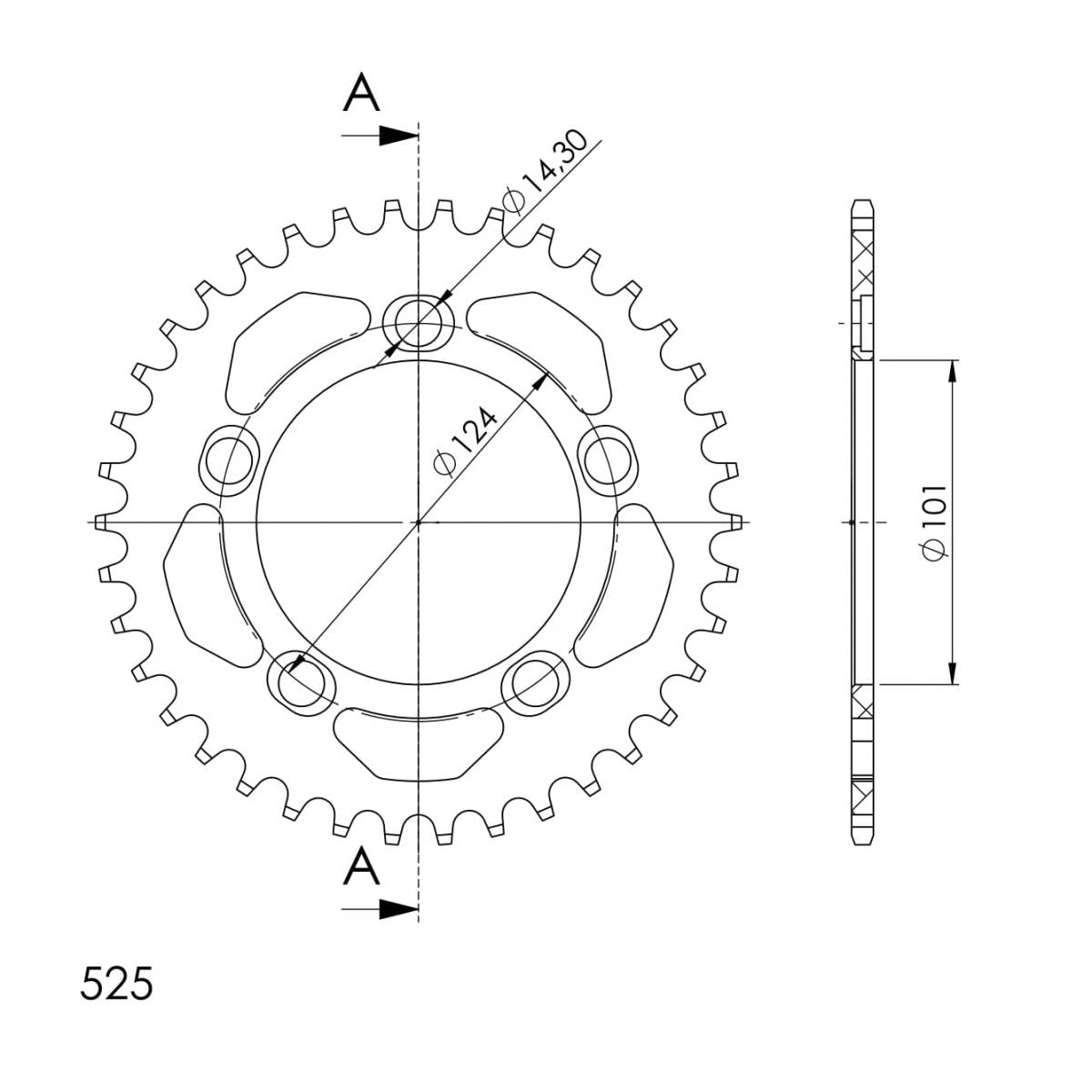 Supersprox Aluminium Rear Sprocket RAL-991:38