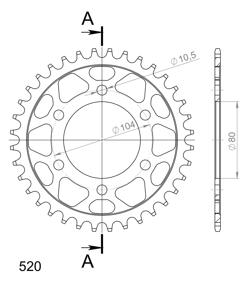 Supersprox Steel Edge Rear Sprocket RFA-478:43