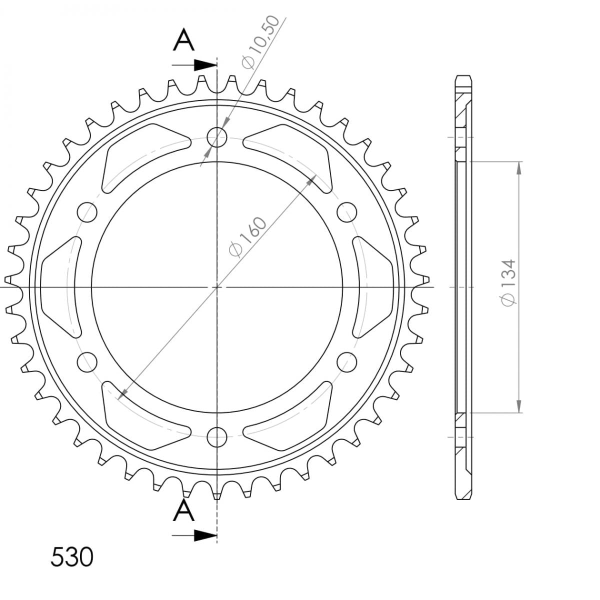 Supersprox Racing Steel Rear Sprocket RFE-1306:43-BLK