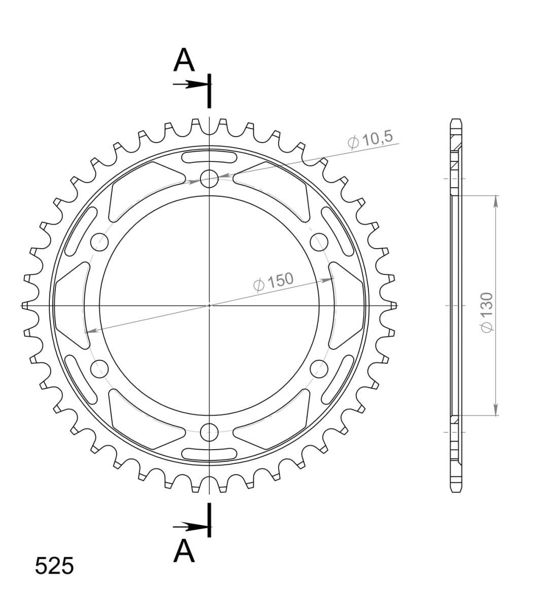 Supersprox Racing Steel Rear Sprocket RFE-300:42-BLK - Black