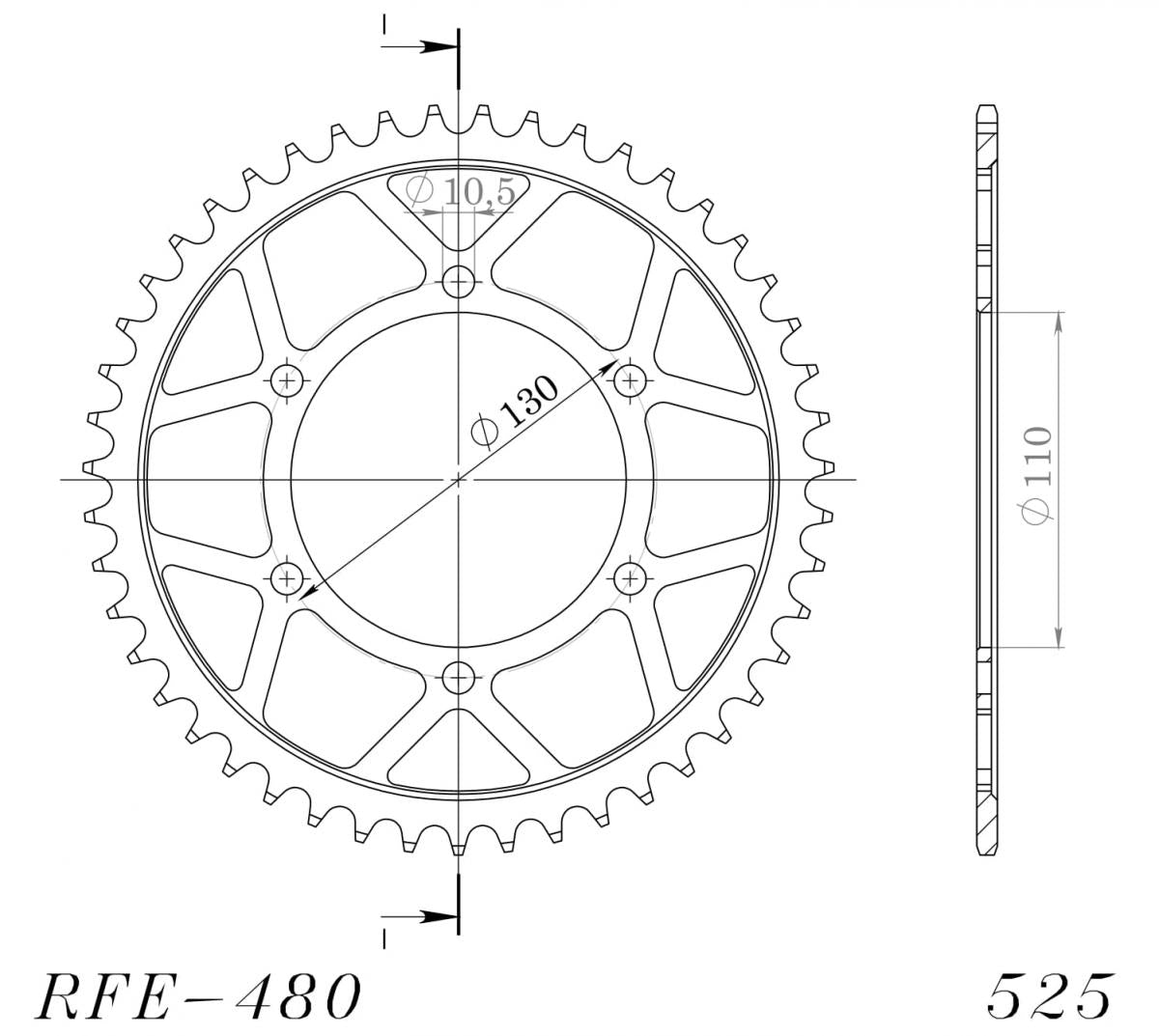 Supersprox Steel Edge Rear Sprocket RFA-480.45-BLK