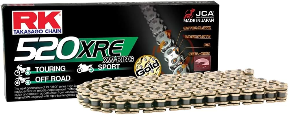 Buy gold RK 525 XRE XW-Ring Chain 112 Links Choice of Colour - Recommended 400-1000cc