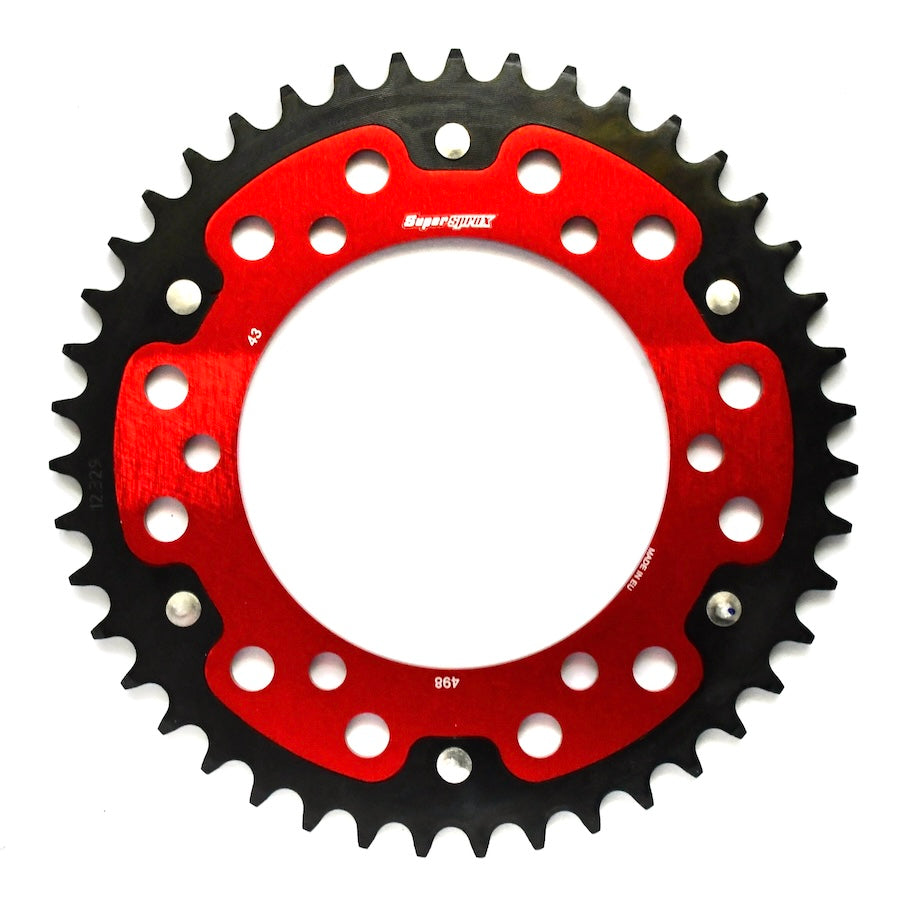 Buy red Supersprox Stealth 525 Pitch Rear Sprocket RST-498:43 - (525, 120mm Centre, 140mm PCD - Dymag Wheels)