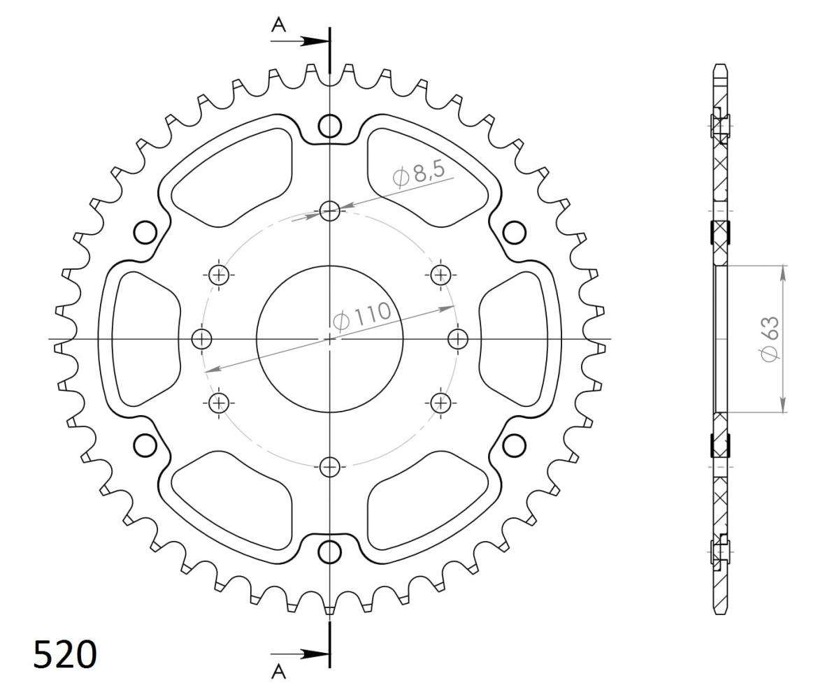 Supersprox Stealth Rear Sprocket RST-905:45