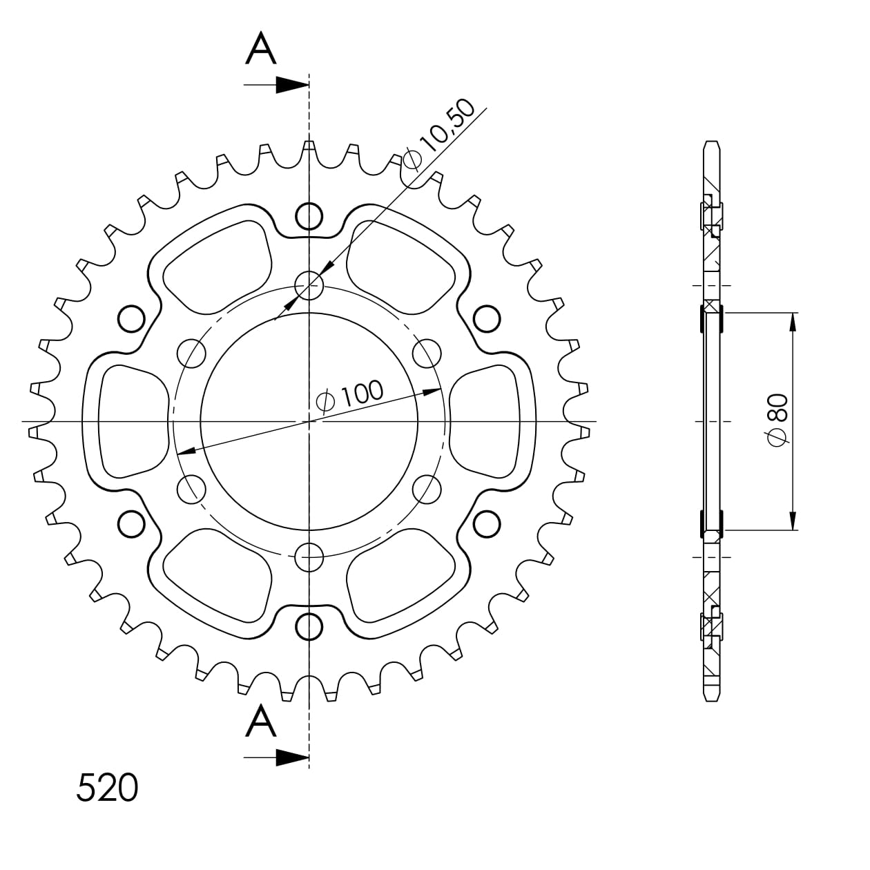 Buy silver Supersprox Stealth Rear Sprocket RST-478:39 - 520 Conversion