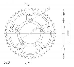 Buy silver Supersprox Stealth Rear Sprocket RST-743:46