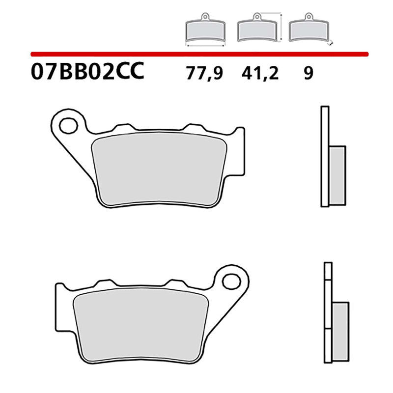 Brembo Carbon Ceramic Brake Pads 07BB02CC - Rear