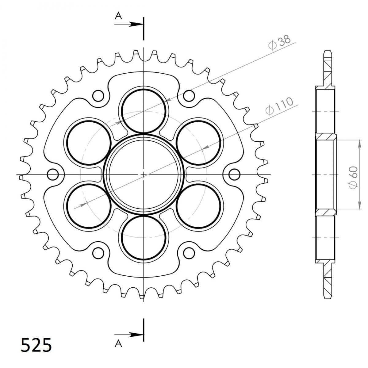 Supersprox Stealth Edge Rear Sprocket RSA-755_525:43