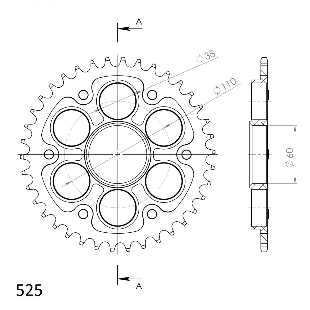 Supersprox Stealth Edge Rear Sprocket RSA-737_525:42