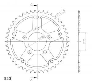 Supersprox Stealth Rear Sprocket RST-728:45 - 520 Conversion