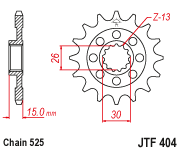 JT Steel Front Sprocket JTF404.17 (525 Pitch)