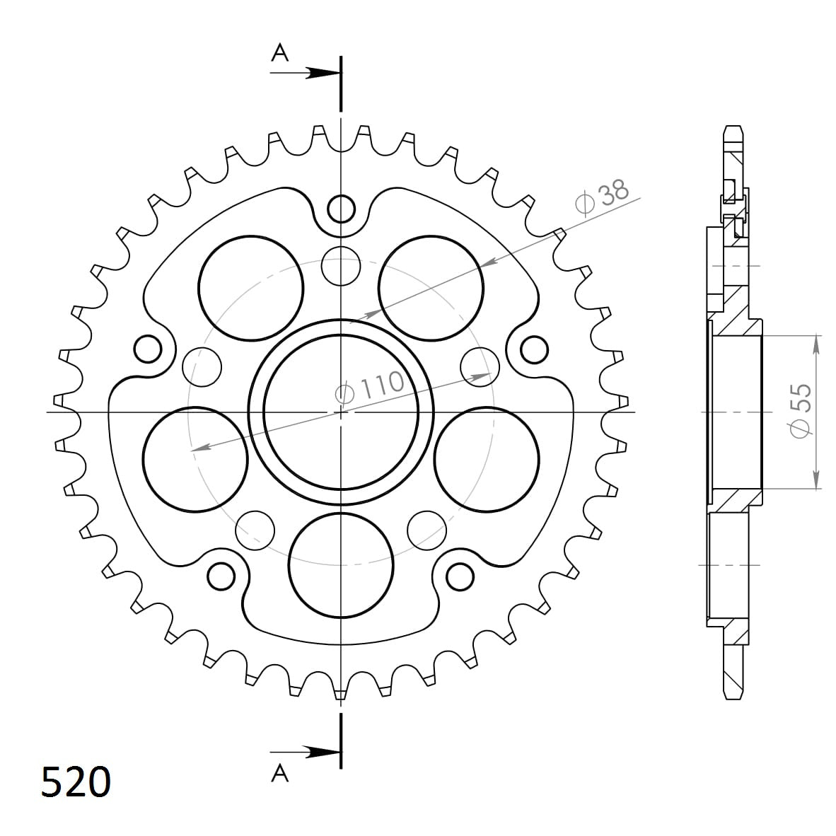 Supersprox Stealth Edge Rear Sprocket RSA-733_525:45