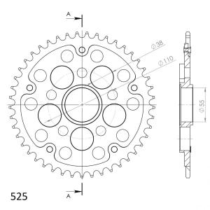 Supersprox Stealth Edge Rear Sprocket RSA-736_525:43-BLK