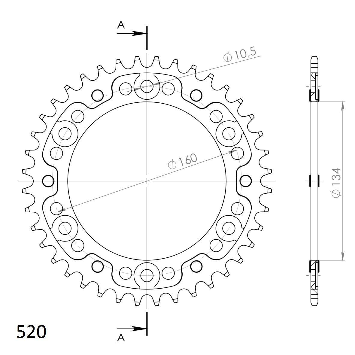 Supersprox Stealth Rear Sprocket RST-1308:41 - 520 Conversion