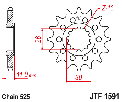 JT Countershaft Sprocket JTF1591.15