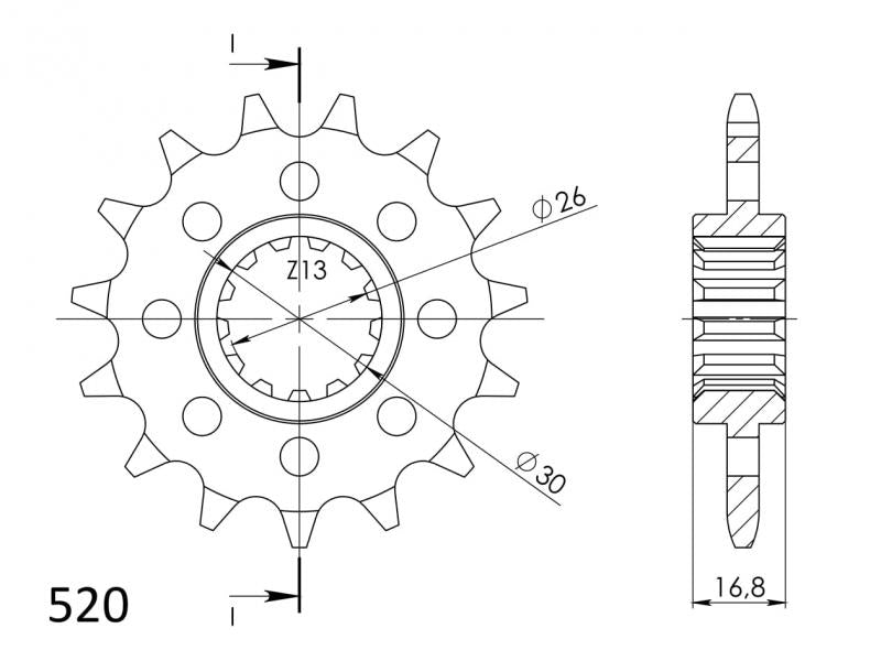 Supersprox Steel Front Sprocket CST-1269:15 - 520 Conversion