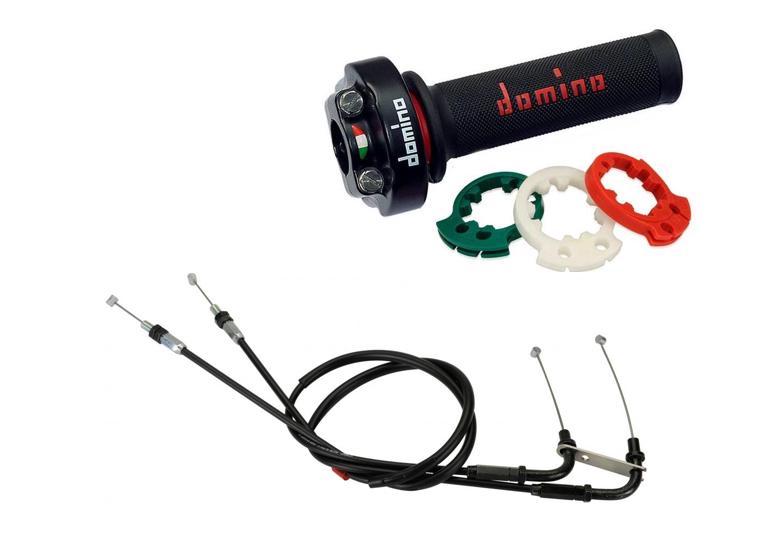 Domino XM2 Quick Action Throttle and Cable Kit for Kawasaki ZX-6R Ninja 2009> - With Grips